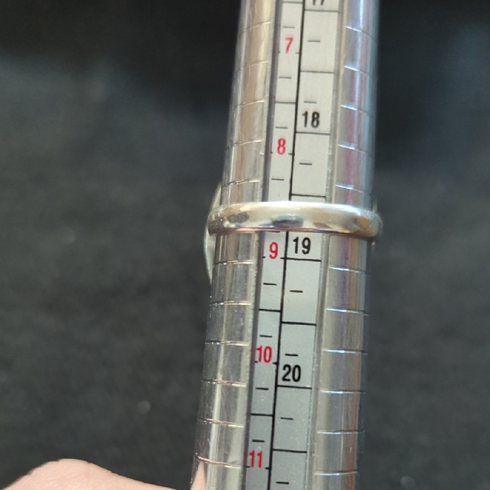 Silver Plated Peach Sunstone Gemstone Oval Statement Ring - Size 8.75 - Picture 7 of 9